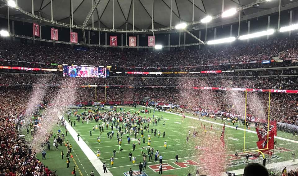 2016 NFC Championship game trophy presentation at GA Dome